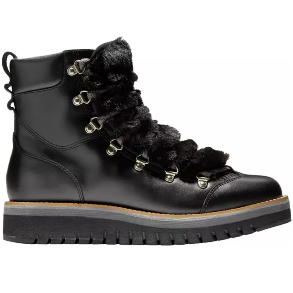 Cole Haan Zero Grand women’s lodge hiker boot lace up black shoe size 6
